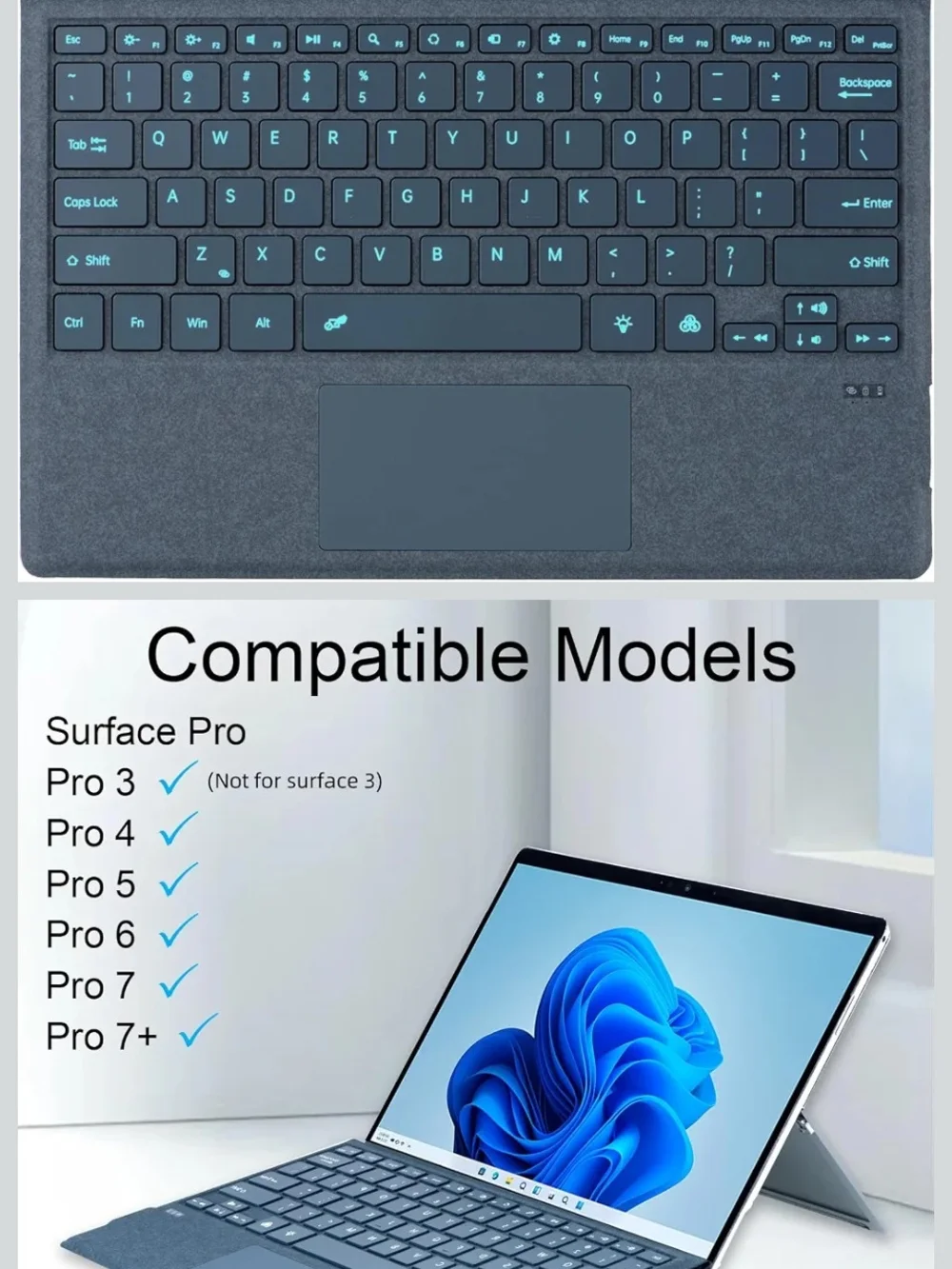 Microsoft Surface Pro Type Cover Keyboard - Blue